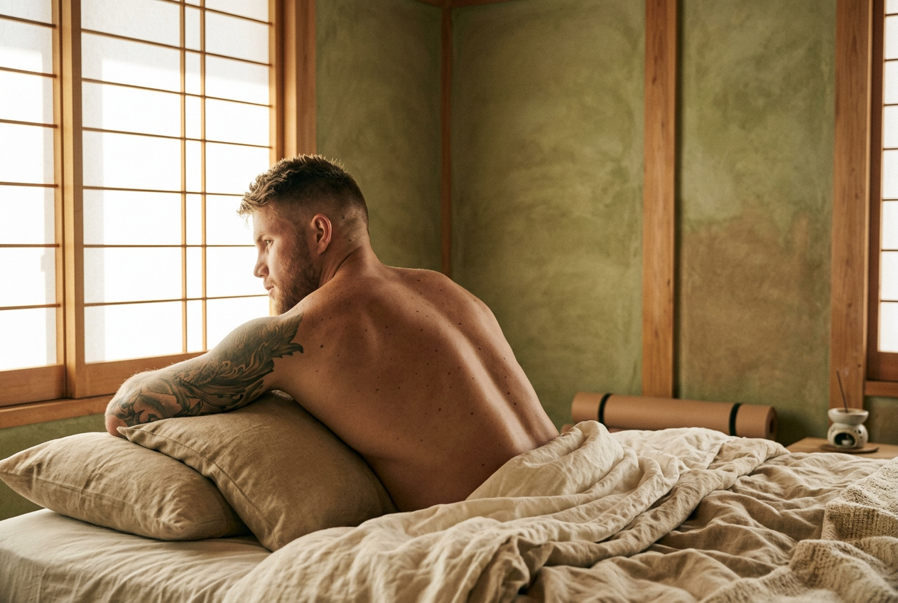 Intérieur calme du salon Nagomi Wellness à Strasbourg préparé pour accueillir une première séance de massage homme — accueil et drapage